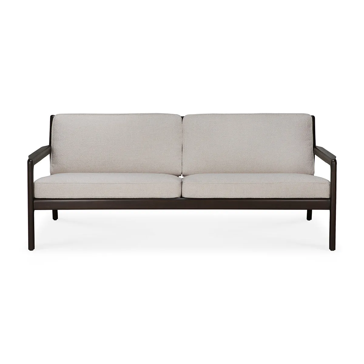 Jack Fabric 3 Seater Sofa (Mahogany Dark Brown, Ivory)