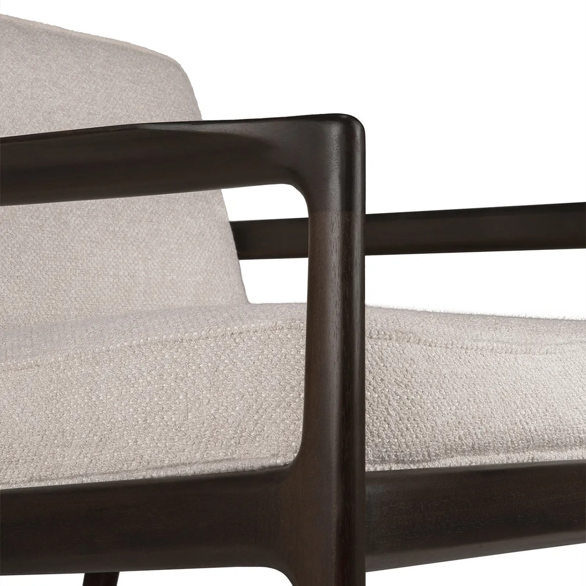 Jack Fabric Lounge Chair (Mahogany Dark Brown, Ivory)