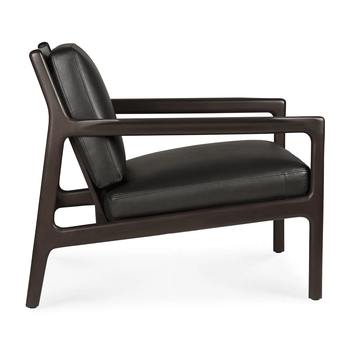 Jack Leather Lounge Chair (Mahogany Dark Brown, Black)