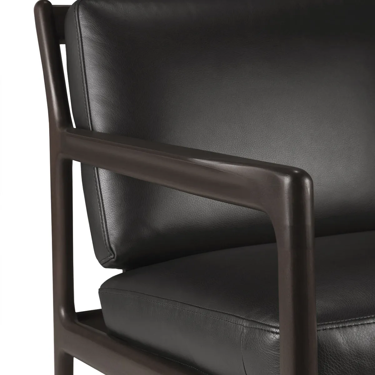 Jack Leather Lounge Chair (Mahogany Dark Brown, Black)