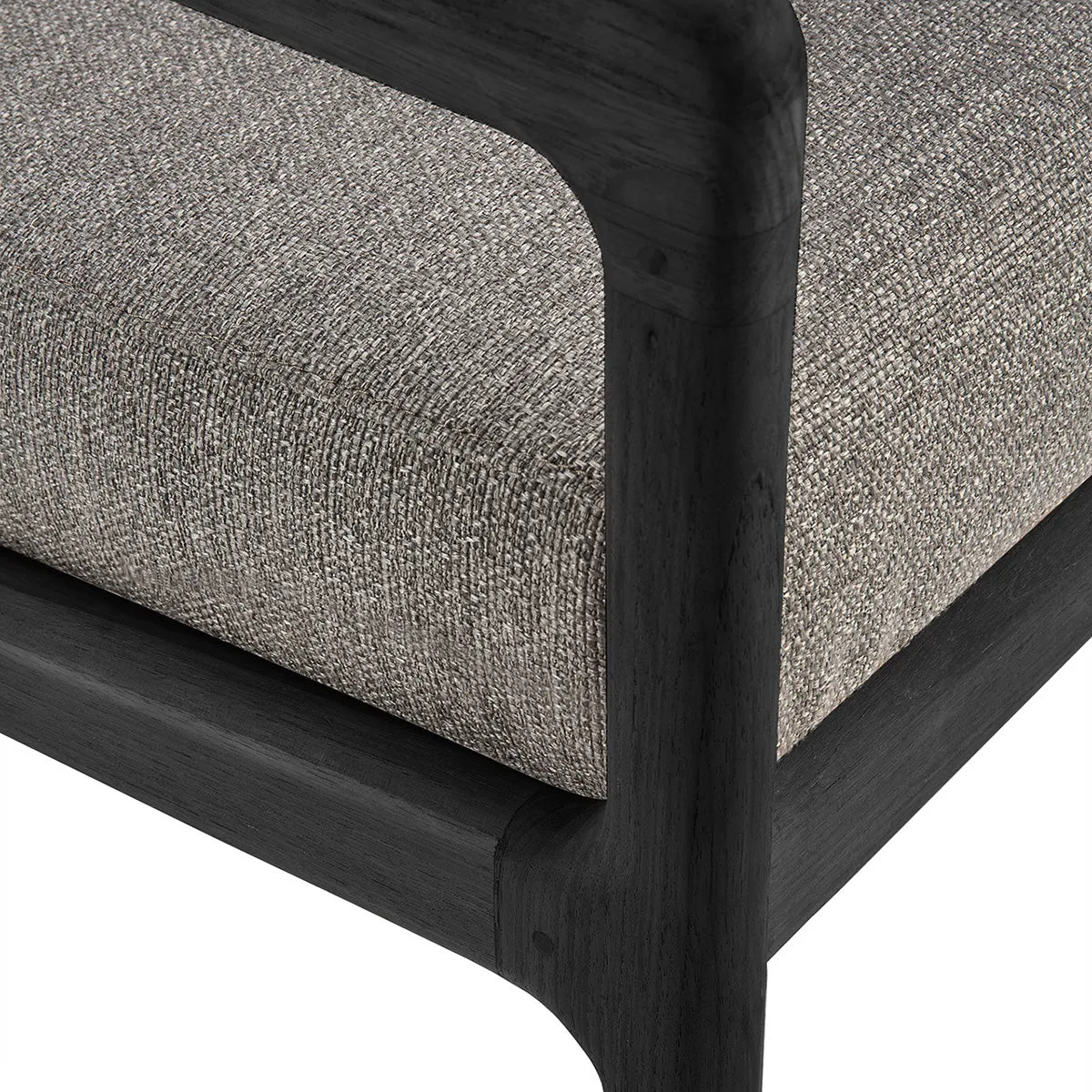 Jack Outdoor Fabric Lounge Chair (Teak Black, Mocha, 76cm)