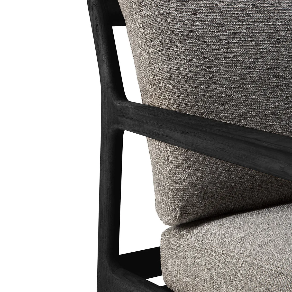 Jack Outdoor Fabric Lounge Chair (Teak Black, Mocha, 76cm)