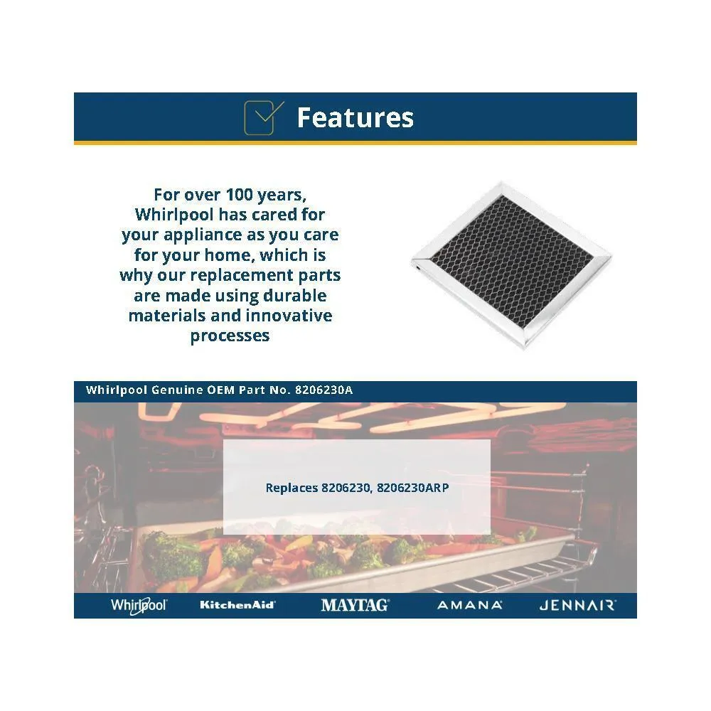 Jennair 8206230A Over-The-Range Microwave Charcoal Filter