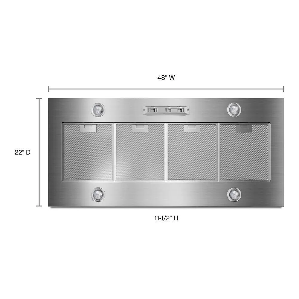 Jennair UVL6048JSS 48" 585 Or 1170 Cfm Motor Class Custom Hood Liner