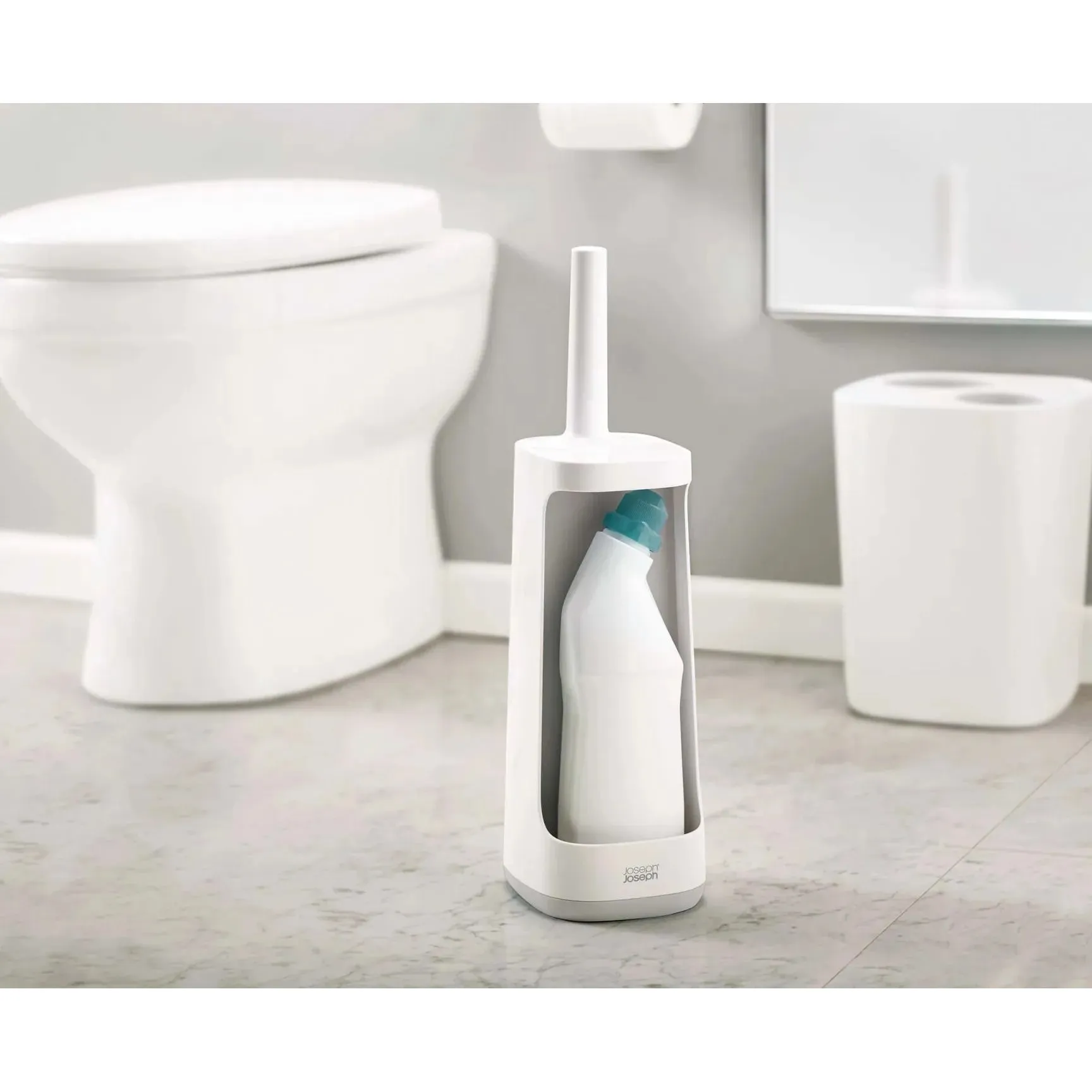 Joseph Joseph Flex Plus Light Grey Toilet Brush with Storage Caddy