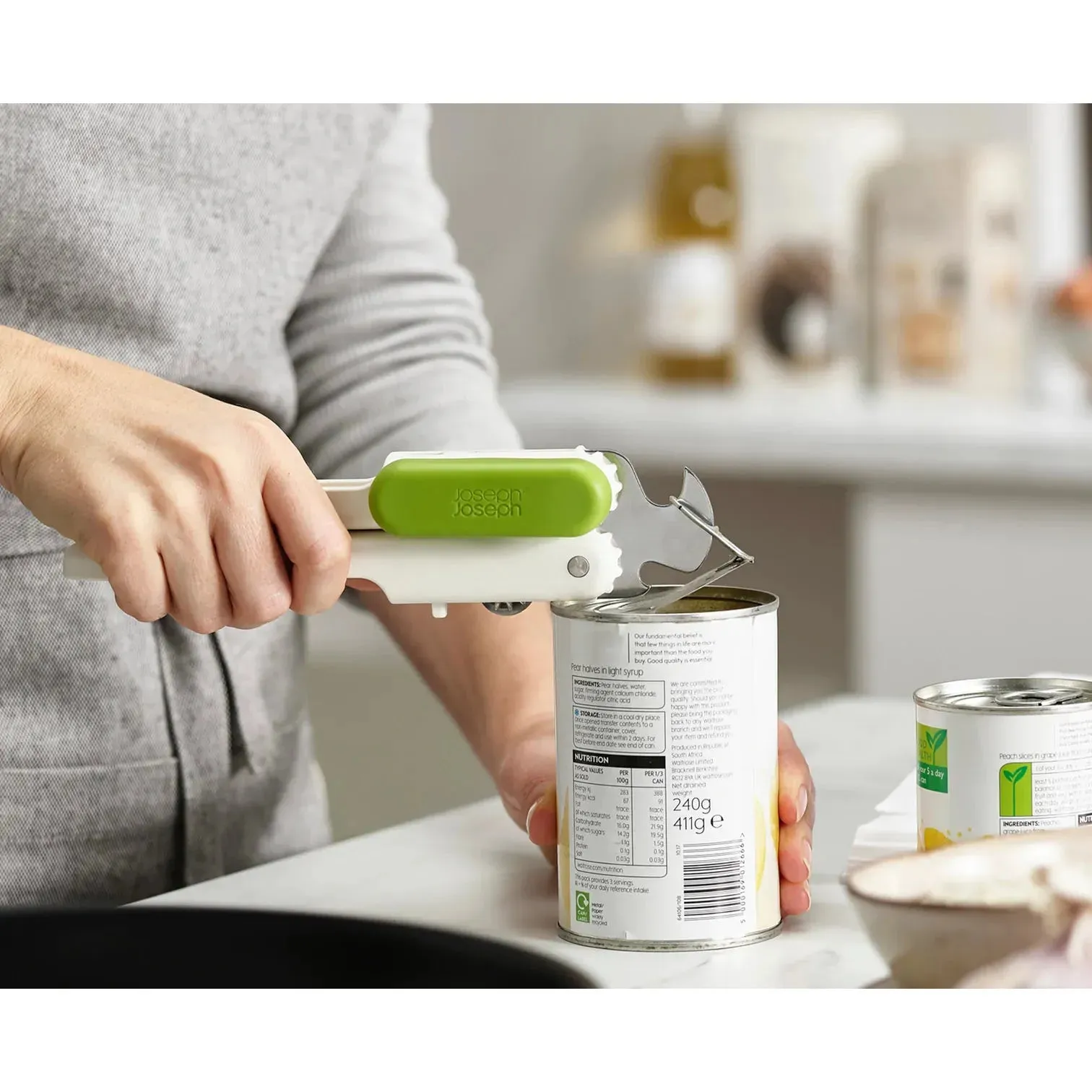 Joseph Joseph Pivot 3-in-1 White Can Opener