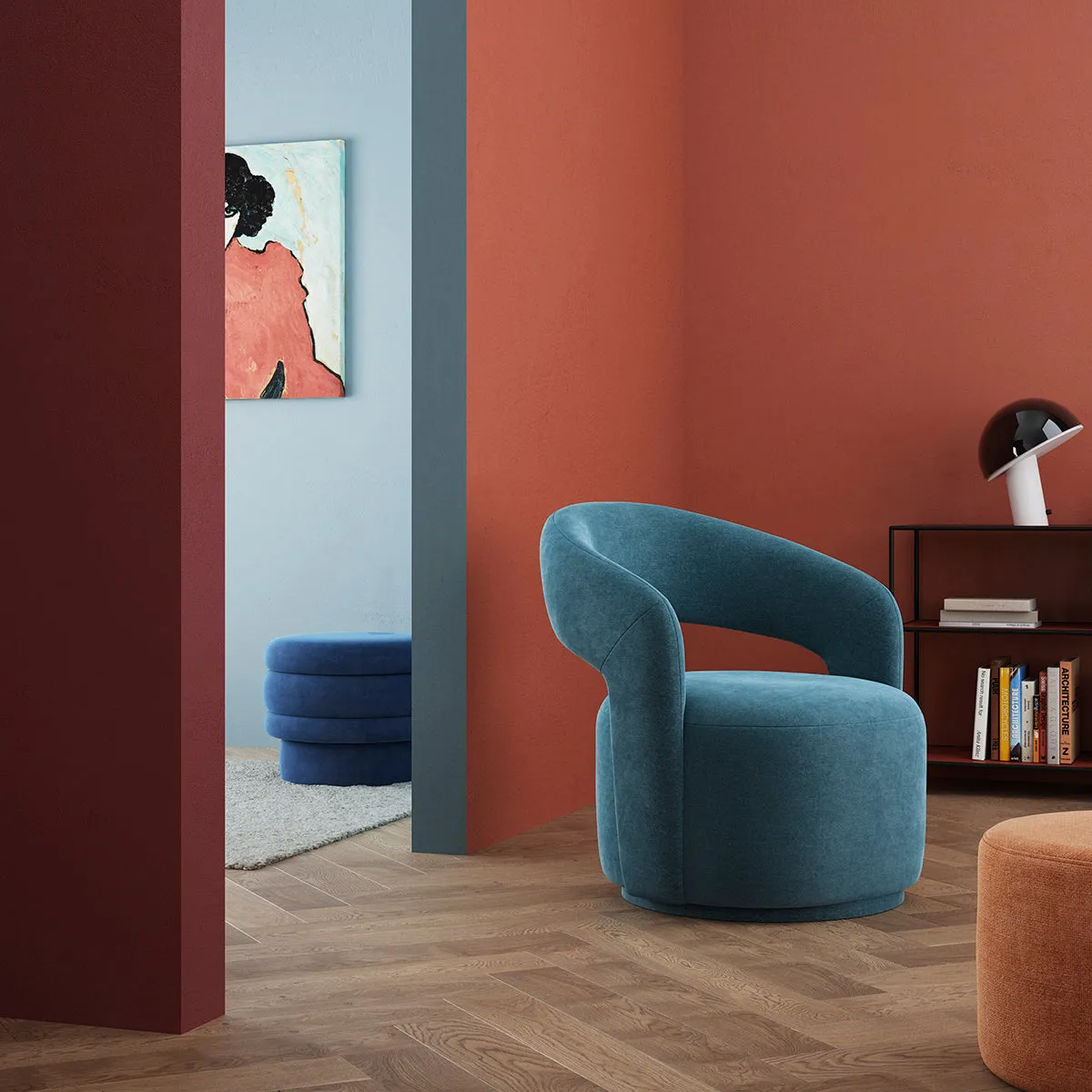 Judi Fabric Swivel Armchair