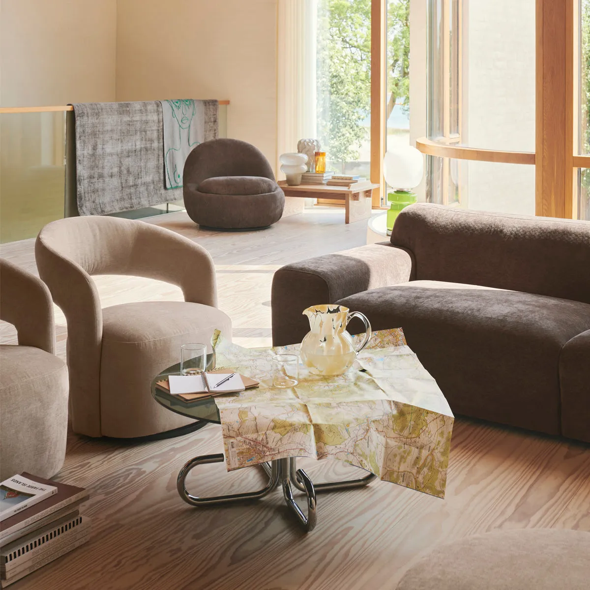 Judi Fabric Swivel Armchair