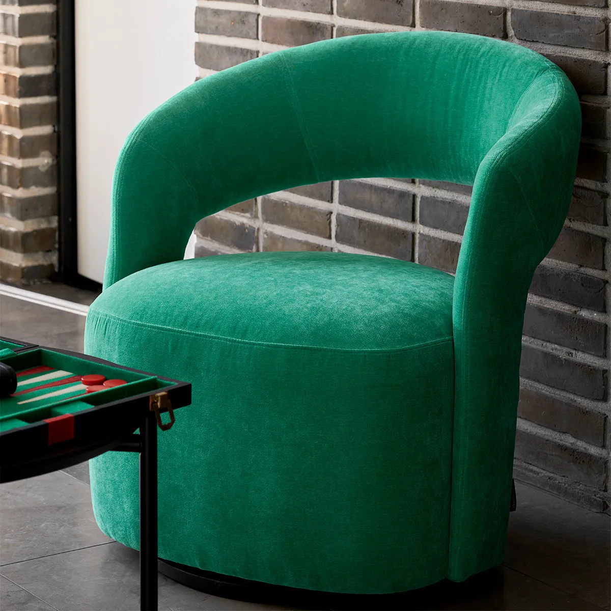 Judi Fabric Swivel Armchair