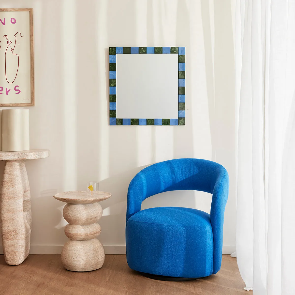 Judi Fabric Swivel Armchair