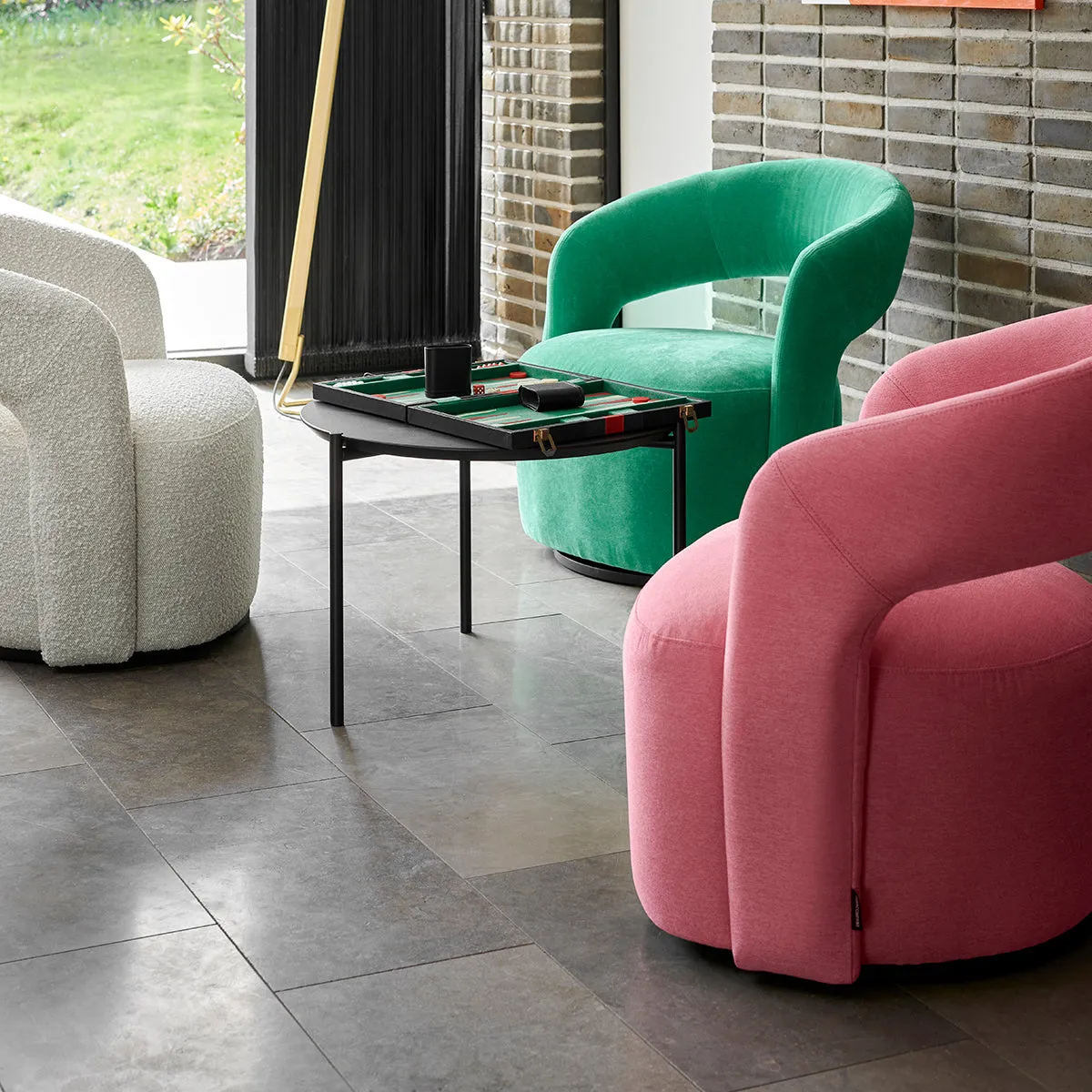 Judi Fabric Swivel Armchair