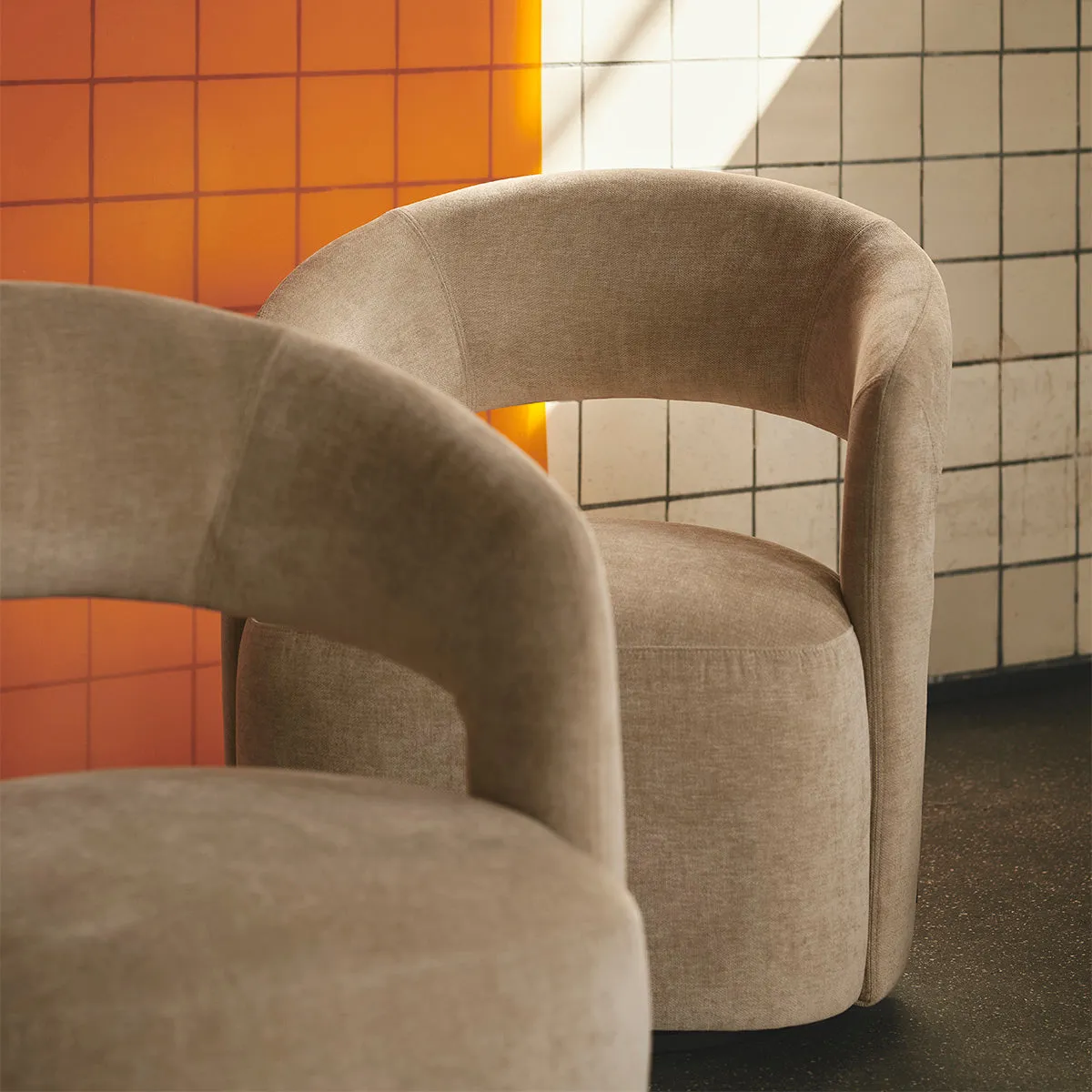 Judi Fabric Swivel Armchair