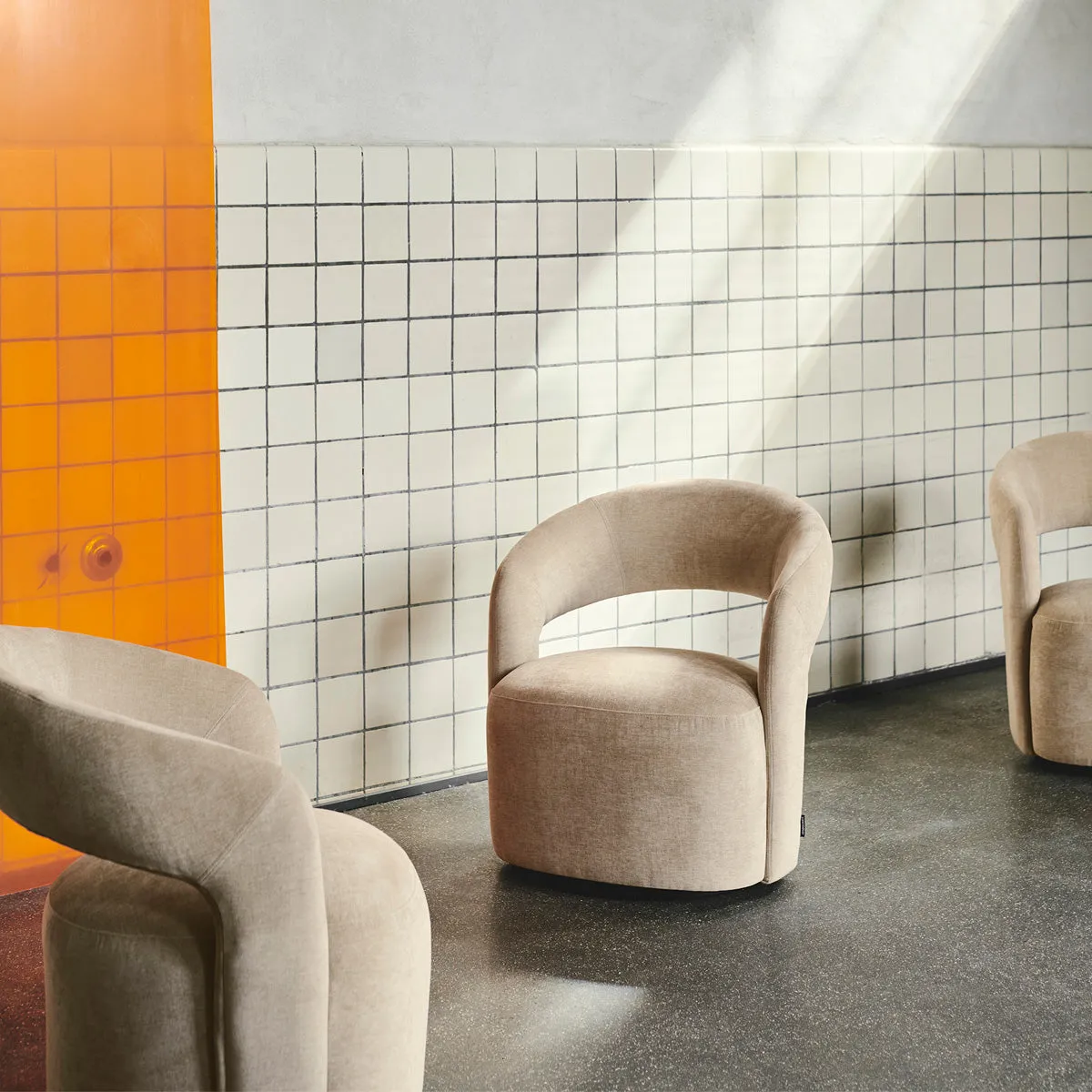 Judi Fabric Swivel Armchair