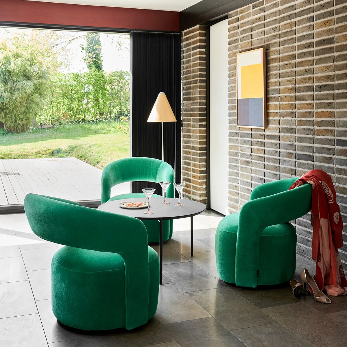 Judi Fabric Swivel Armchair