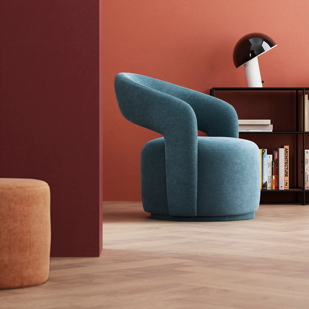 Judi Fabric Swivel Armchair