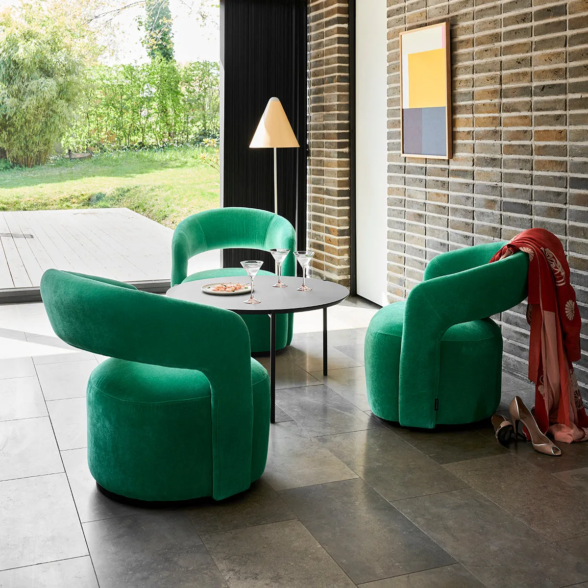 Judi Fabric Swivel Armchair