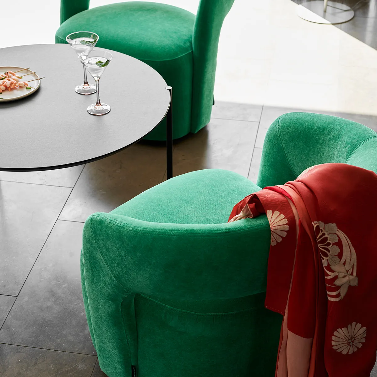 Judi Fabric Swivel Armchair