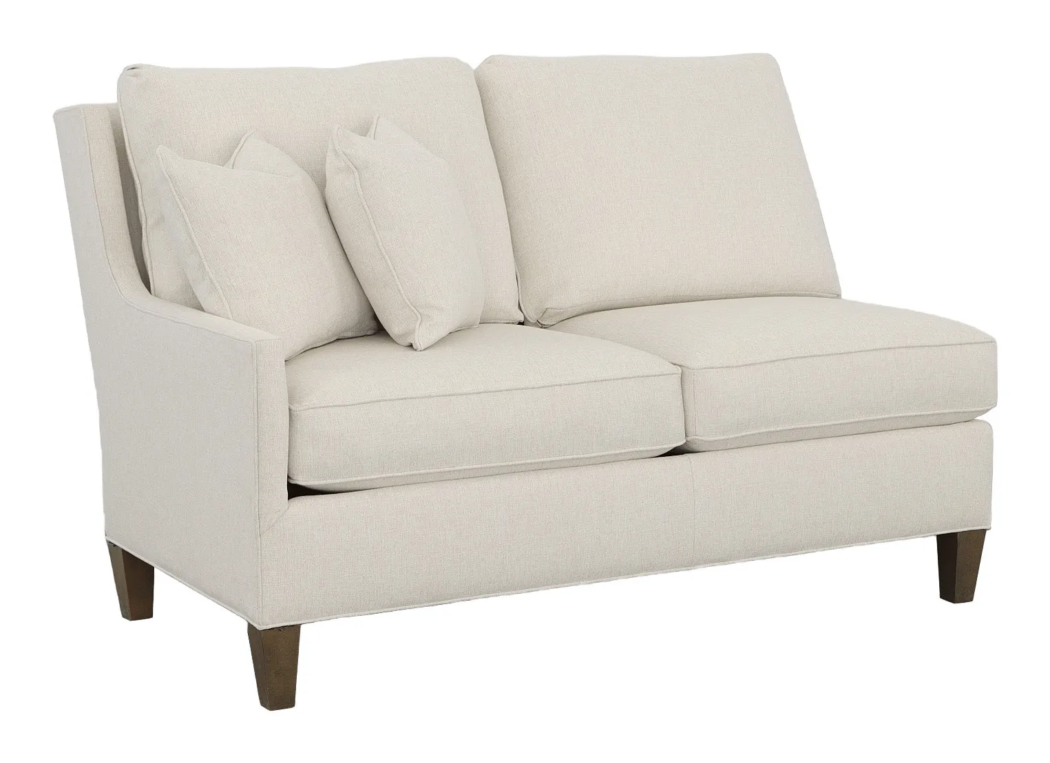 Kelly Left Arm Loveseat with Tapered Leg