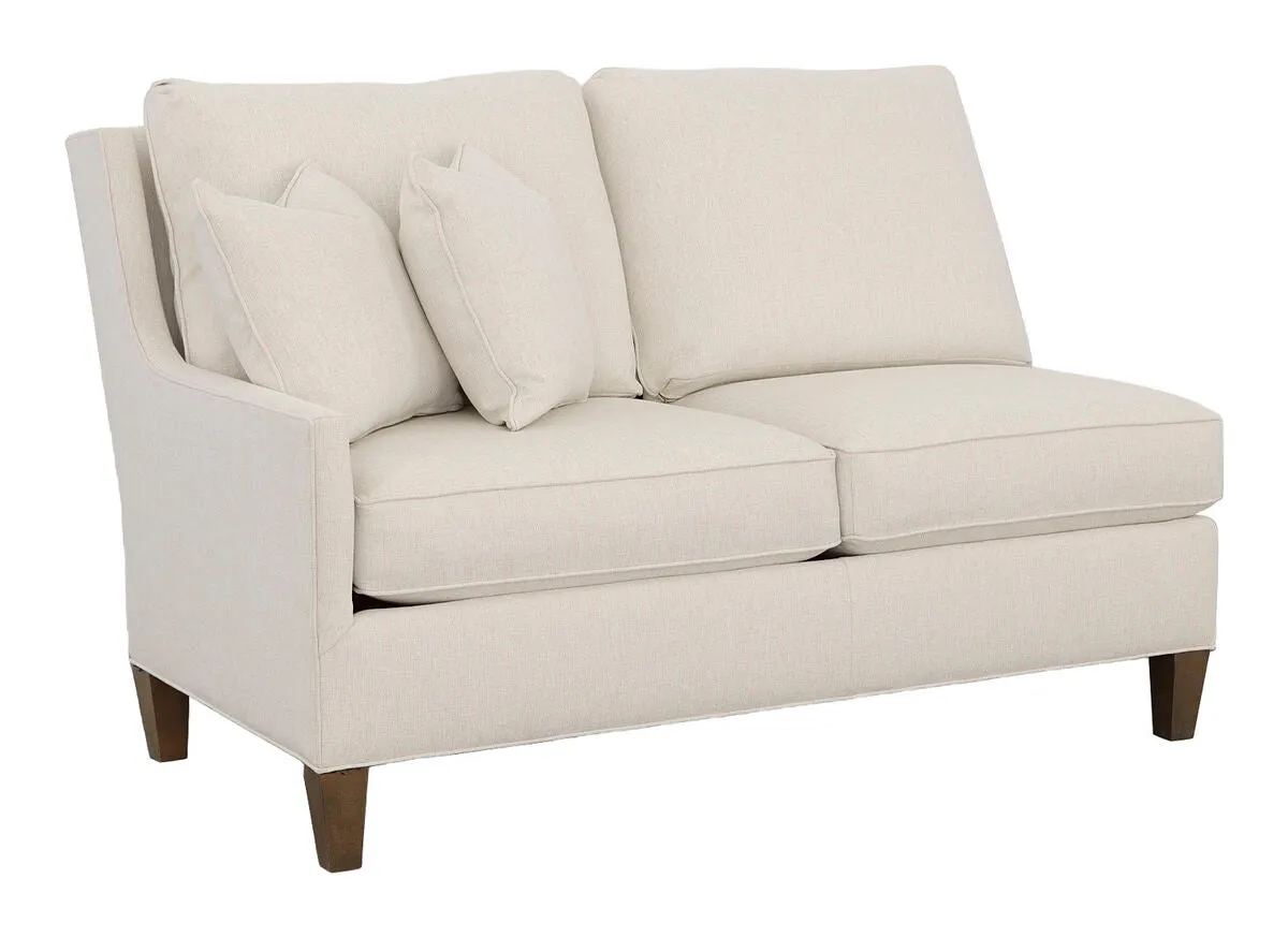 Kelly Left Arm Loveseat with Tapered Leg