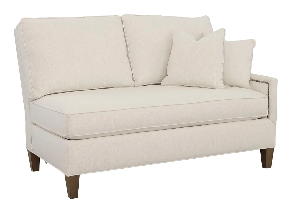 Kelly Right Arm Loveseat with Tapered Leg