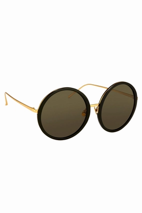 Kew Round Sunglasses In Black Hot Sale Frenzy Online Exclusive Savings