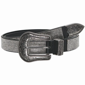Kids Only Black Clear Stones Silver Phoebe Glitter Pu Jeans Belt Grab Todays Deal