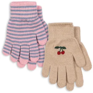 Konges Sljd Cherry/Stripe 2 Pack Filla Gloves Save More Online