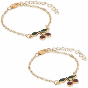 Konges Sljd Gold 2 Pack Cherry Bestie Bracelets Clearance Alert Now Limited Stock Hot Deal