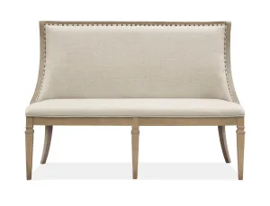 Lancaster - Bench With Upholstered Seat & Back - Dovetail Grey