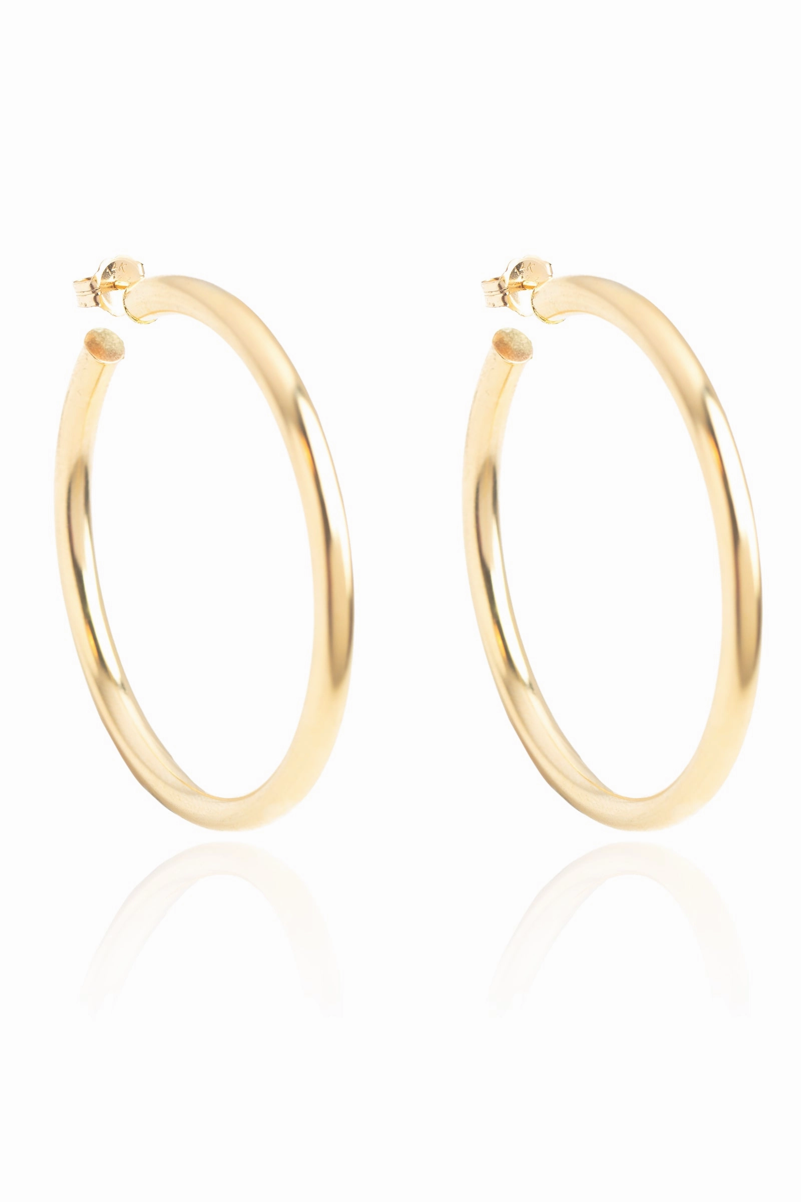Gift Sale Event Large Chunky Hollow Hoop Earrings In Yellow Gold