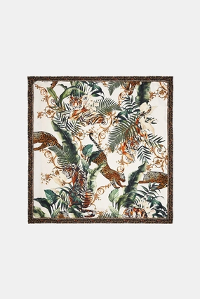 Grab It Before Gone Large Square Scarf - Tiger Trap