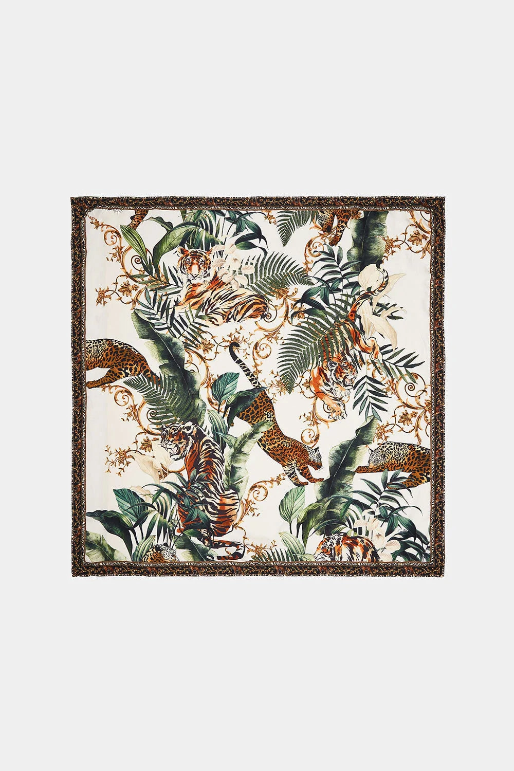 Grab It Before Gone Large Square Scarf - Tiger Trap