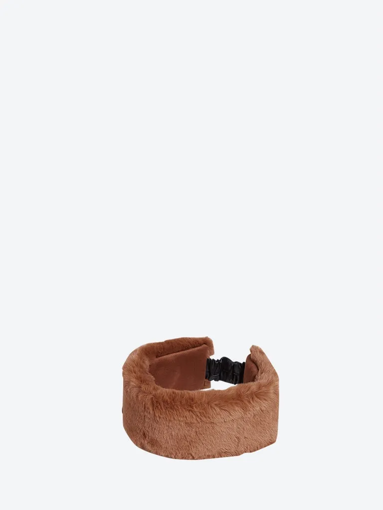 Eleni Headband With Vegan Leather Elastic Back Camel Best Deal Today