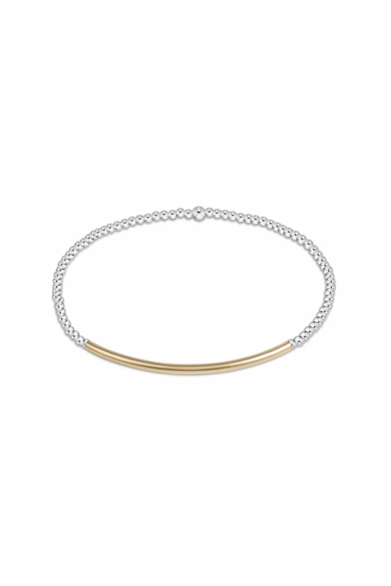 Classic Sterling Mixed Metal 2Mm Bead Bracelet - Bliss Bar Gold Hot Sale Frenzy