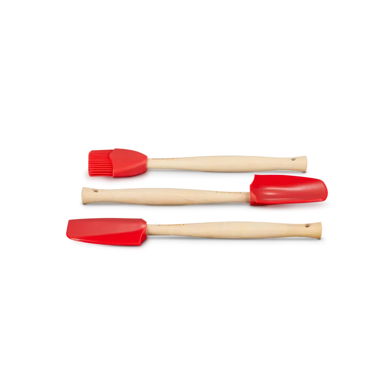 Le Creuset Craft Set of 3 Cerise Utensils