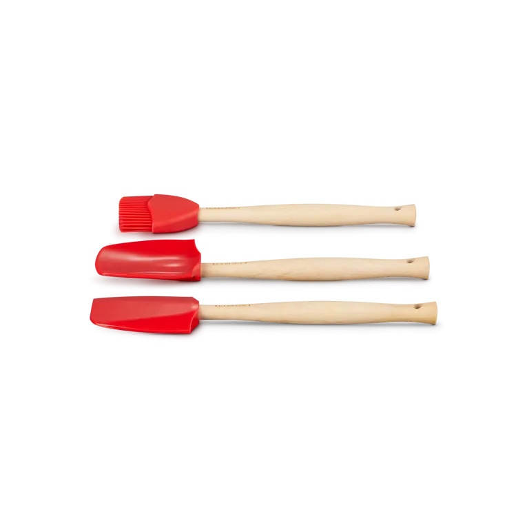 Le Creuset Craft Set of 3 Cerise Utensils