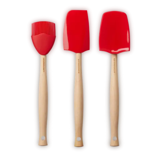 Le Creuset Craft Set of 3 Cerise Utensils