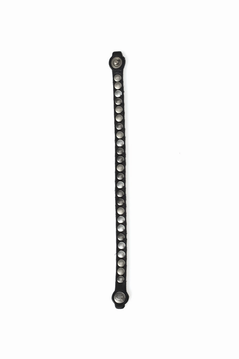 Leather One Line Studded Bracelet In Black Must-Have Steals