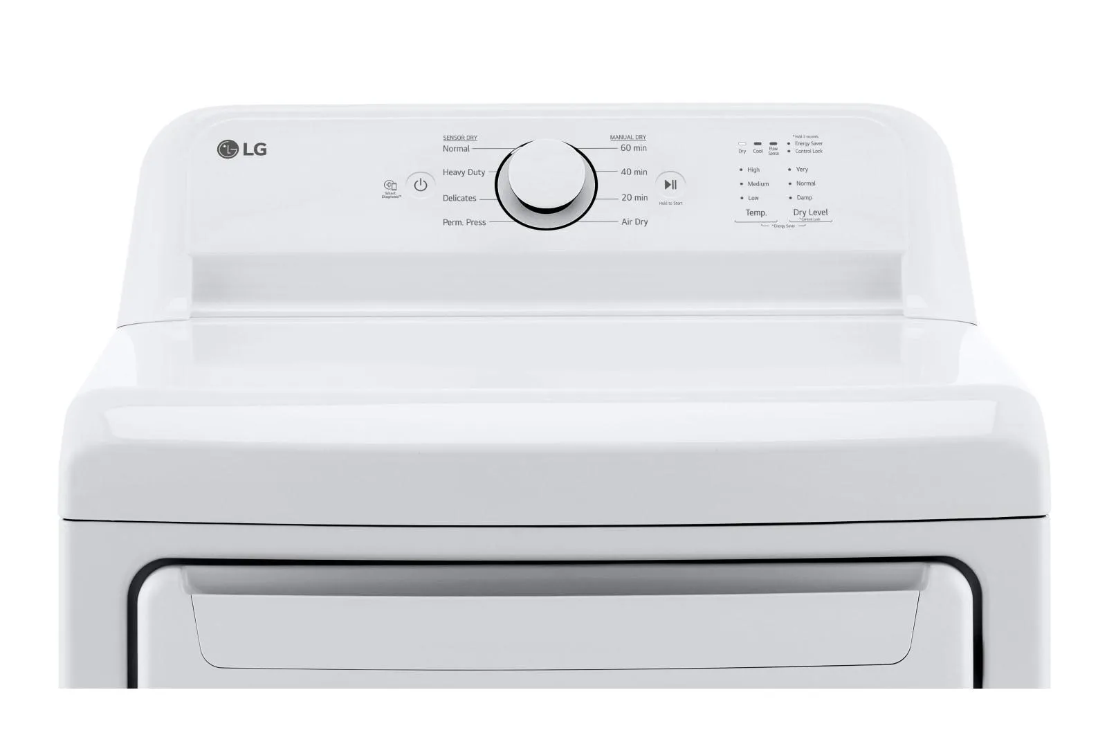 Lg DLG6101W 7.3 Cu. Ft. Rear Control Gas Energy Star Dryer With Sensor Dry