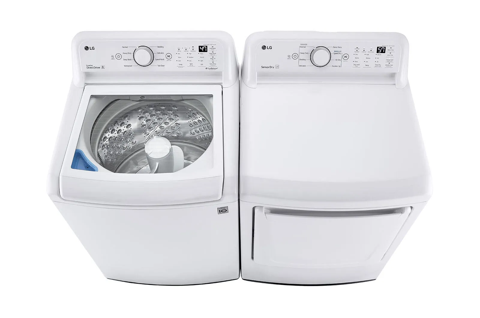 Lg DLG7001W 7.3 Cu. Ft. Ultra Large Capacity Top Load Gas Dryer With Sensor Dry Technology