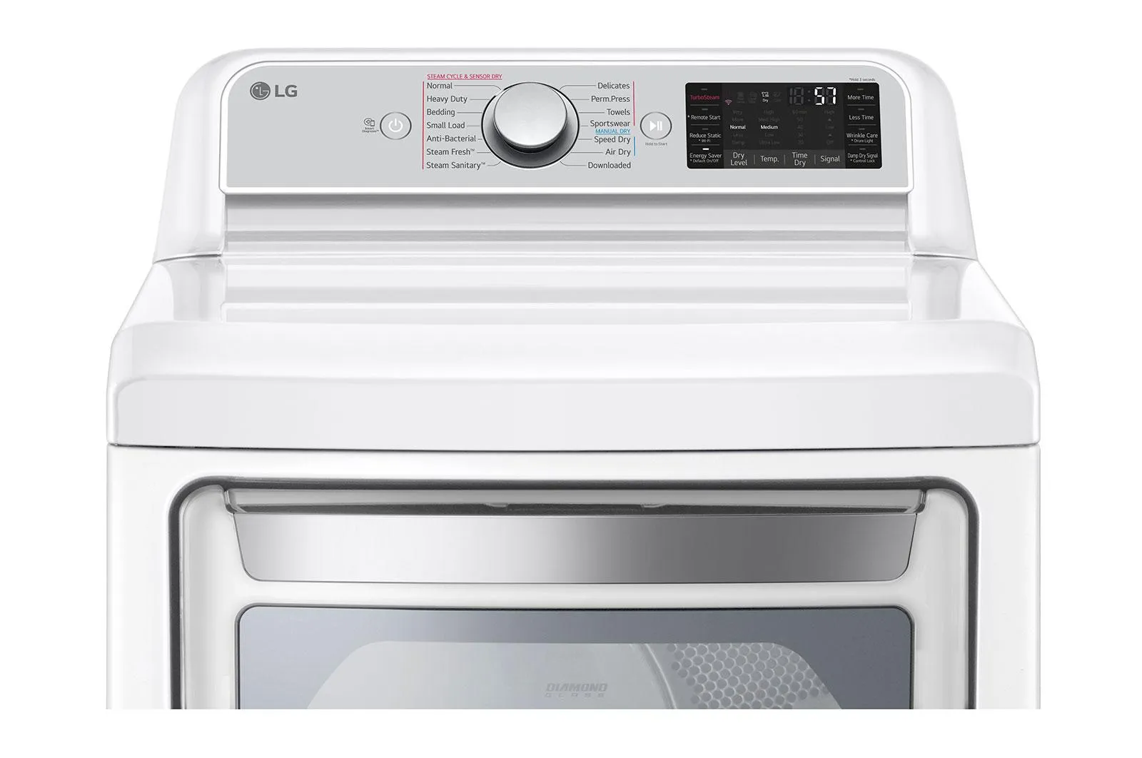 Lg DLGX7901WE 7.3 Cu. Ft. Ultra Large Capacity Smart Wi-Fi Enabled Rear Control Gas Dryer With Turbosteam&#8482;
