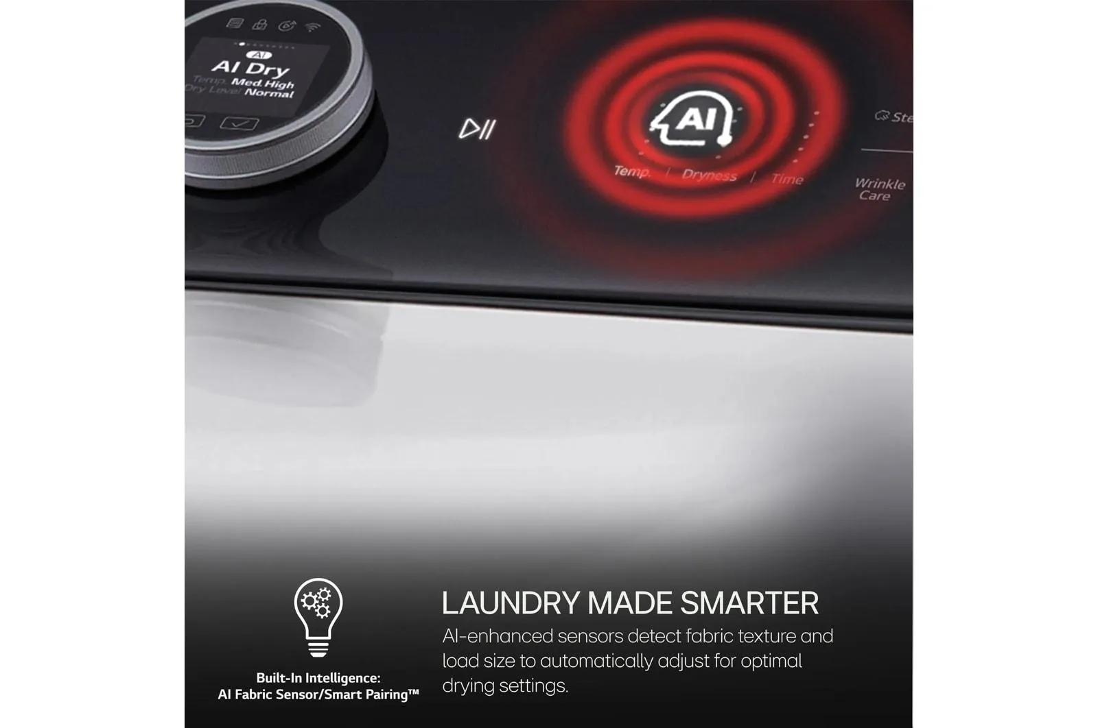 Lg DLGX8601WE 7.3 Cu.Ft. Ultra Large High Efficiency Gas Turbosteam&#8482; Lg Easyload&#8482; Door, Wi-Fi Connectivity, White