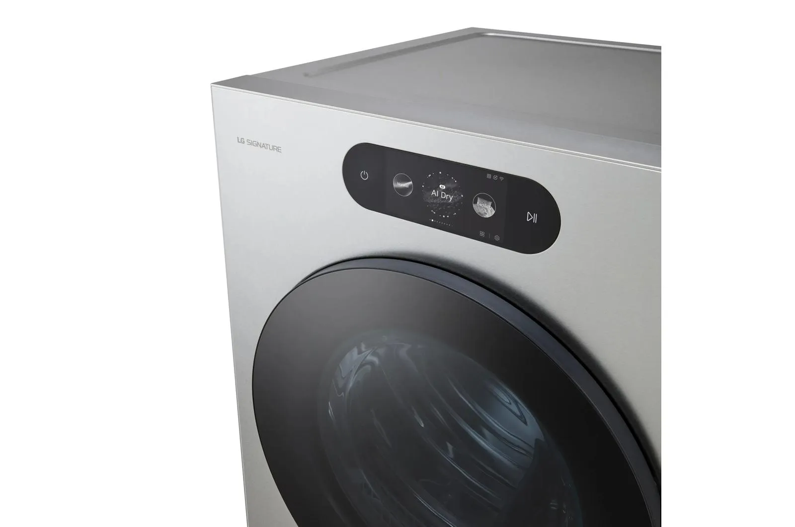 Lg DLGX9901S Lg Signature 9.0 Cu. Ft. Mega Capacity Smart Front Load Gas Dryer With Built-In Intelligence, Turbosteam And Touch Lcd Control
