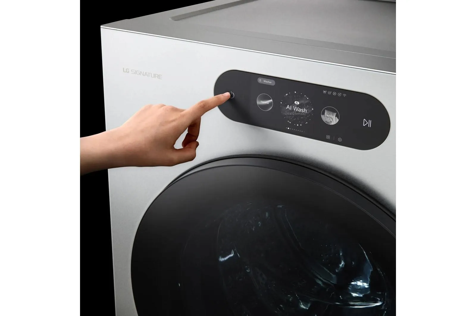 Lg WM9900HSA Lg Signature 5.8 Cu. Ft. Mega Capacity Smart Front Load Washer With Built-In Intelligence, Turbowash? 360(Degree), Ezdispense? And Touch Lcd Control