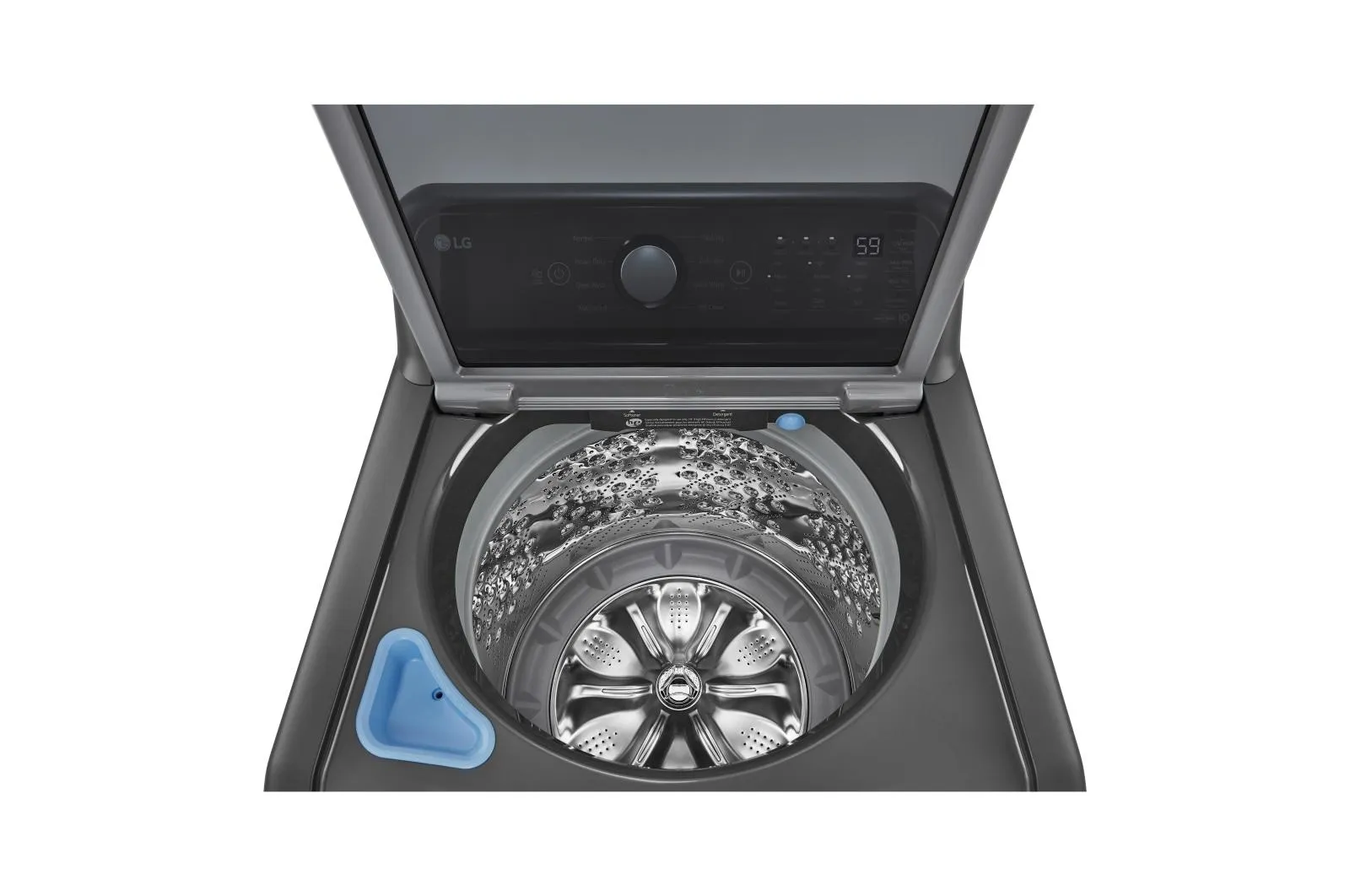 Lg WT7150CM 5.0 Cu. Ft. Top Load Energy Star Washer With Impeller, Turbodrum&#8482;, Slamproof Glass Lid, & Water Plus