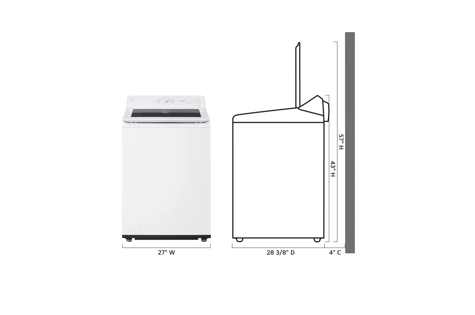 Lg WT8205CW 4.8 Cu. Ft. Mega Capacity Smart Top Load Washer With 4-Way Agitator, Easyunload&#8482; & Ai Sensing