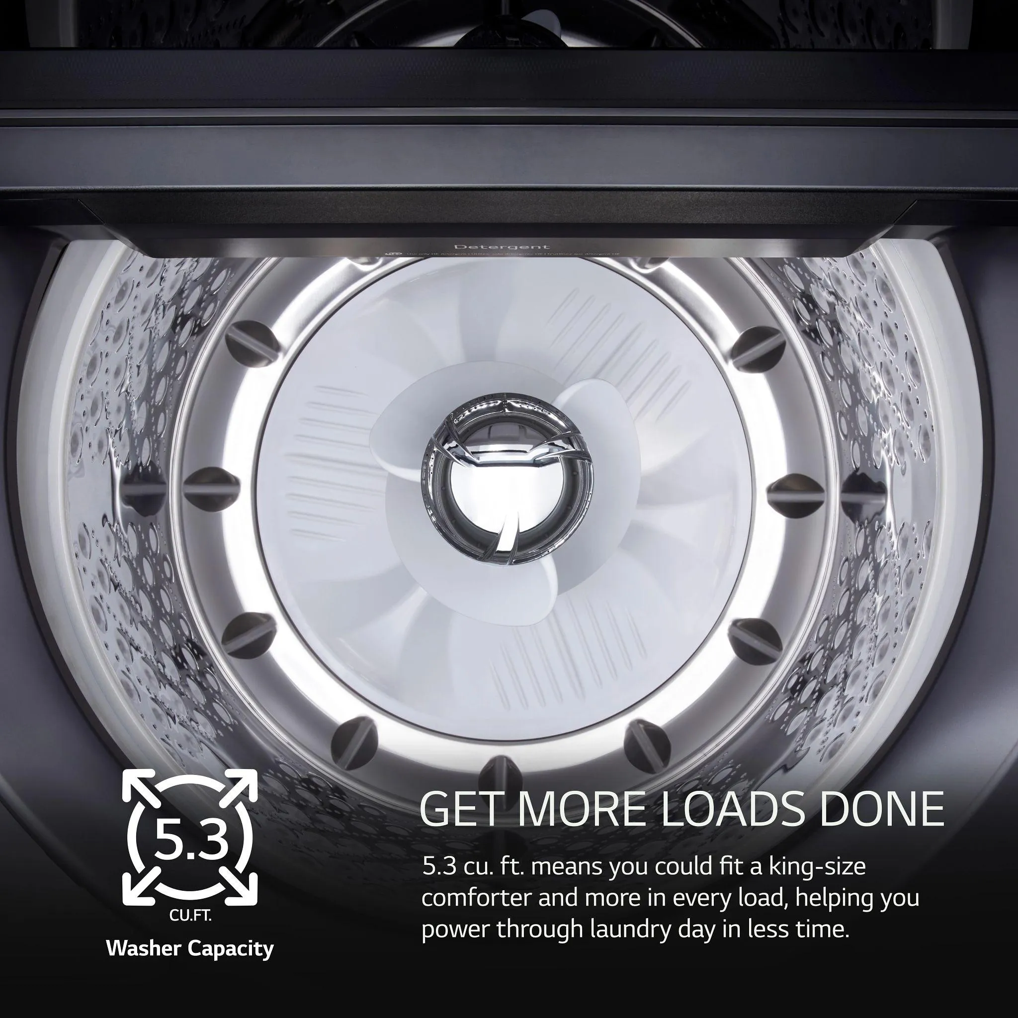 Lg WT8405CB 5.3 Cu. Ft. Mega Capacity Smart Top Load Washer With 4-Way? Agitator, Easyunload&#8482; & Ai Sensing
