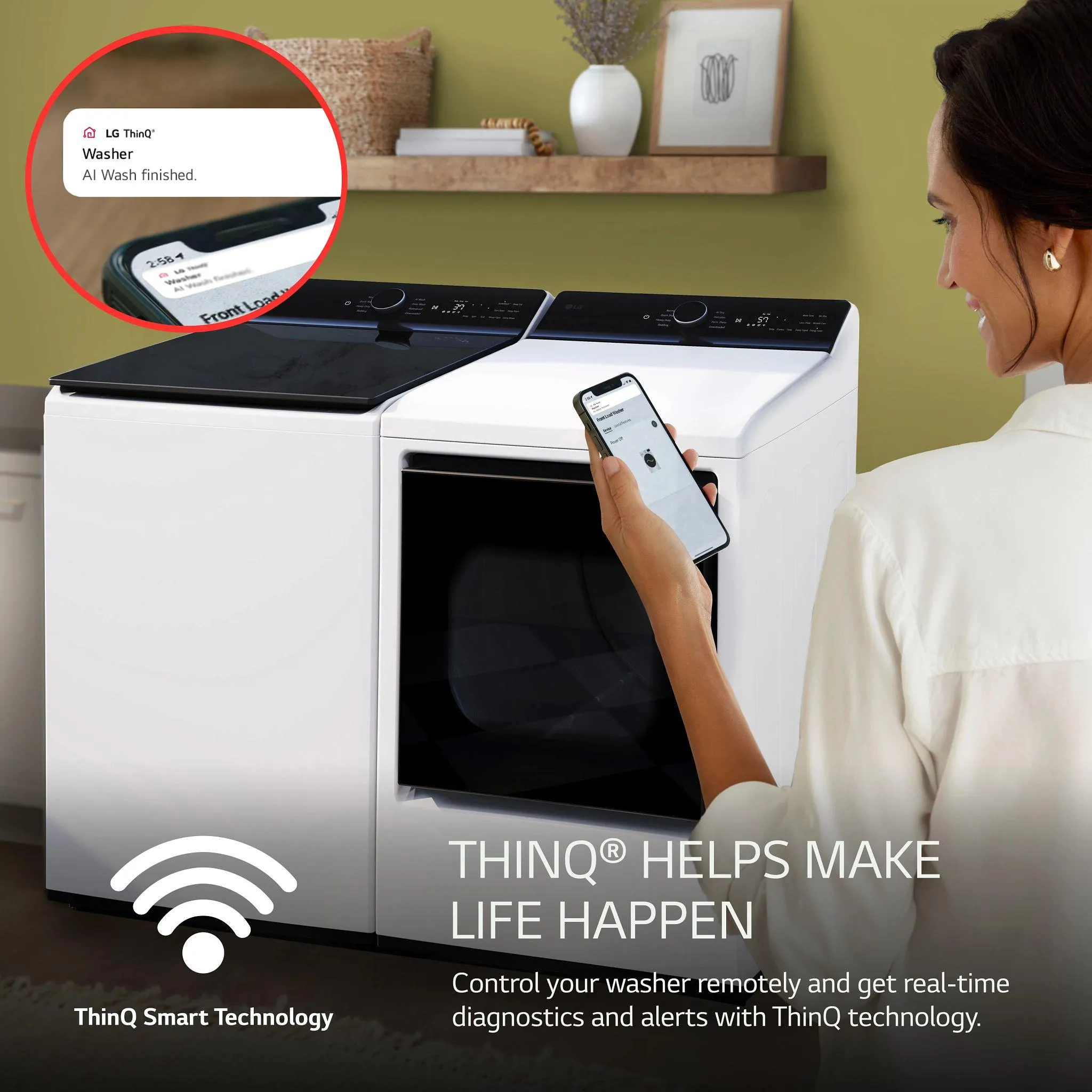 Lg WT8405CW 5.3 Cu. Ft. Mega Capacity Smart Top Load Washer With 4-Way? Agitator, Easyunload&#8482; & Ai Sensing