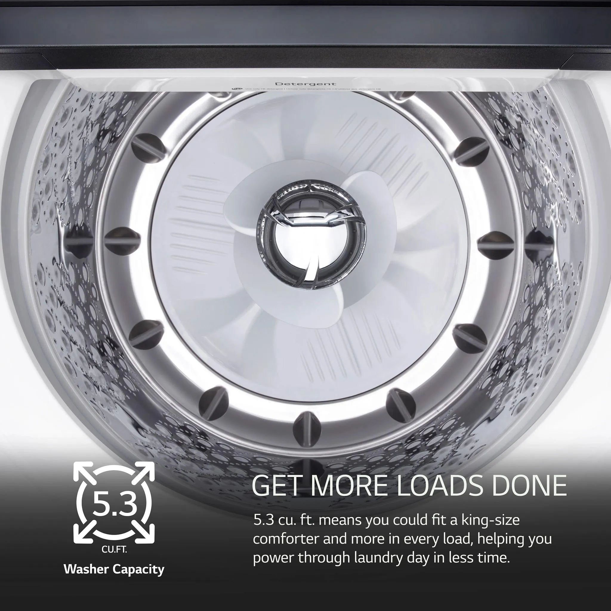 Lg WT8405CW 5.3 Cu. Ft. Mega Capacity Smart Top Load Washer With 4-Way? Agitator, Easyunload&#8482; & Ai Sensing