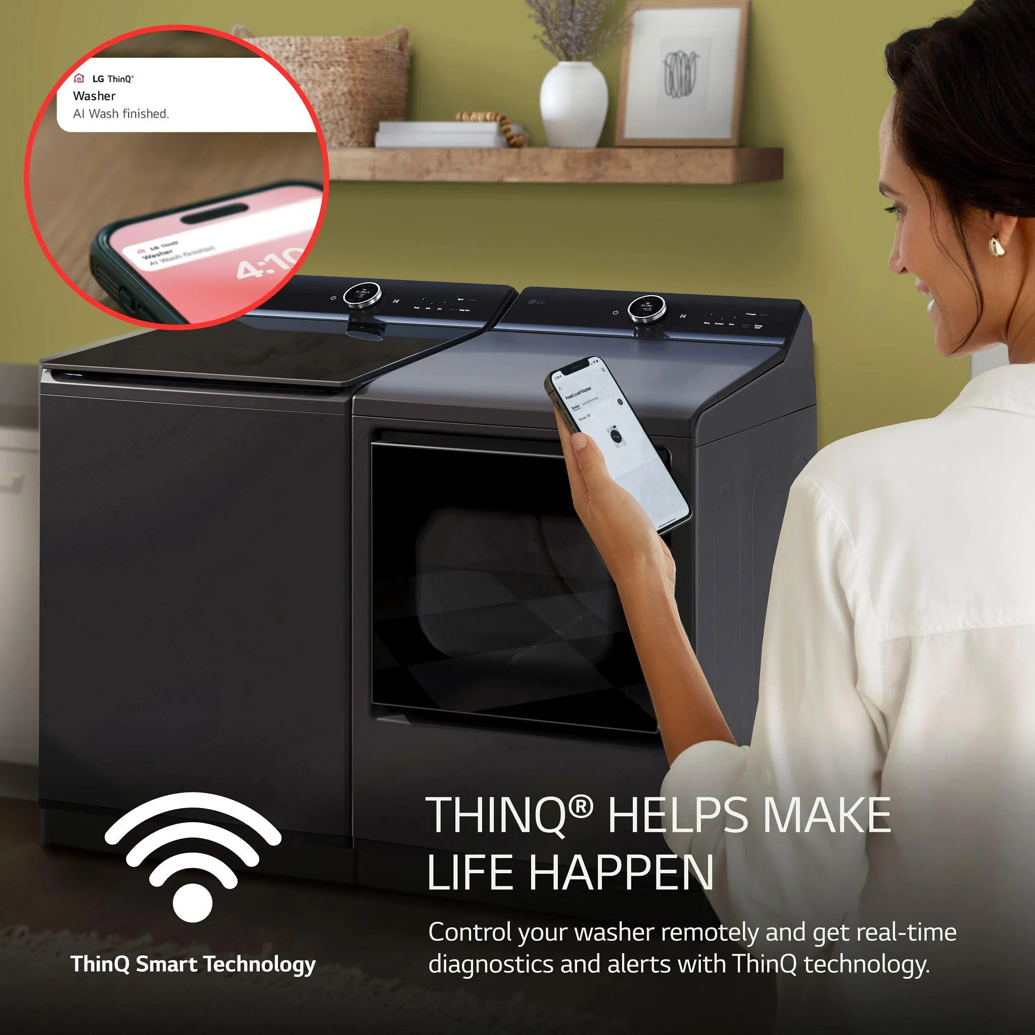 Lg WT8600CB 5.5 Cu.Ft. Mega Capacity Smart Top Load Washer With Easyunload&#8482;, Ai Sensing, Ezdispense?, Water Faucet & Lcd Digital Dial Control